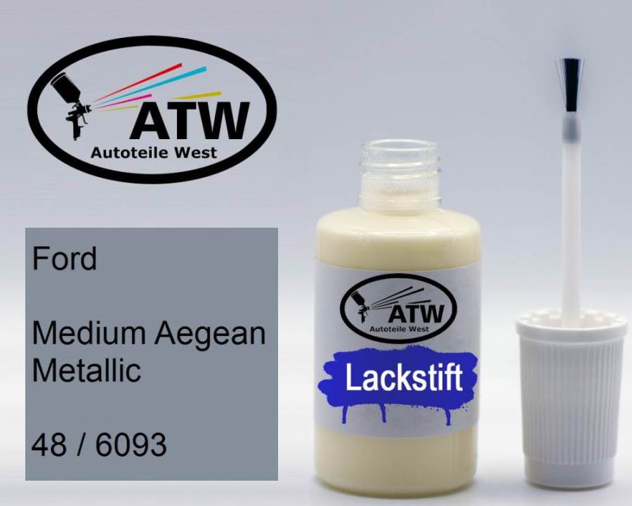 Ford, Medium Aegean Metallic, 48 / 6093: 20ml Lackstift, von ATW Autoteile West.